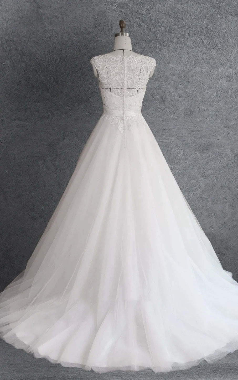 Ball Gown Cap Sleeve Lace Satin Dress With Beading Appliques Illusion