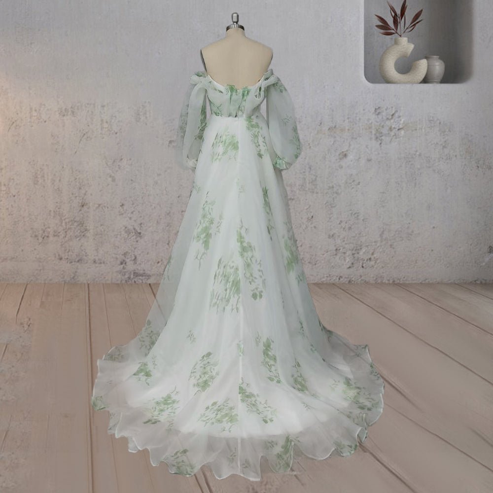Danica | A-Line Floral Appliqued Majesty Bridal Wedding Dress with Ruffles