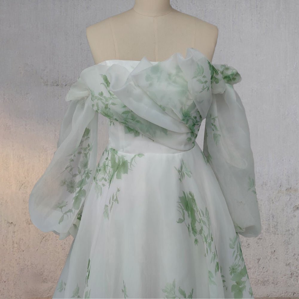 Danica | A-Line Floral Appliqued Majesty Bridal Wedding Dress with Ruffles