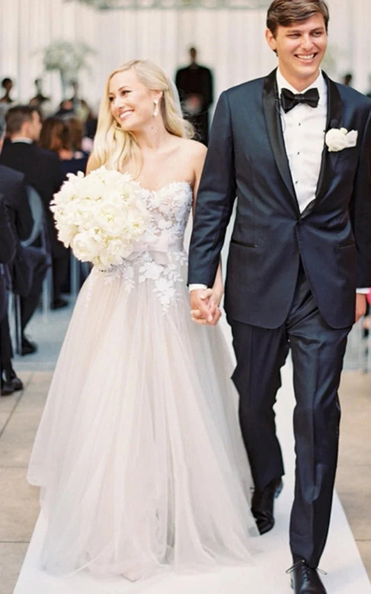 Ethereal A-Line Beach Tulle Wedding Dress With Spaghetti Straps And Open Back