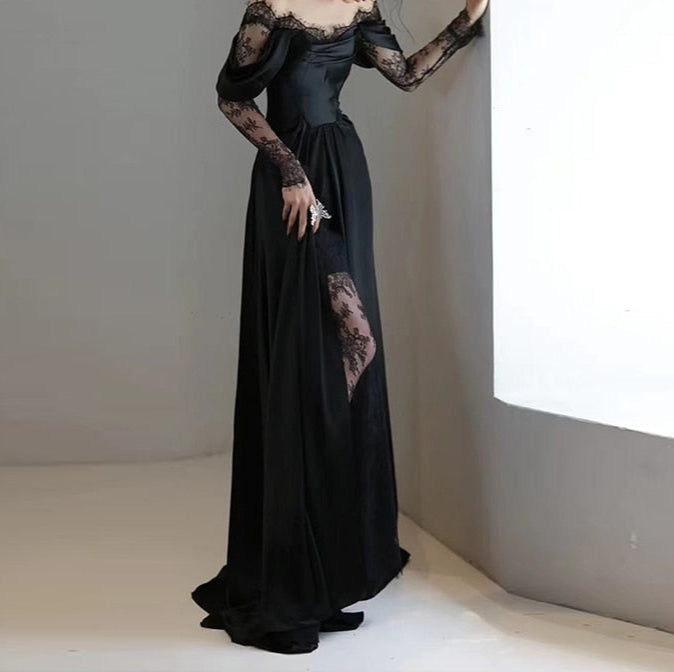Mermaid Off-the-Shoulder Satin Lace Wedding Dress
