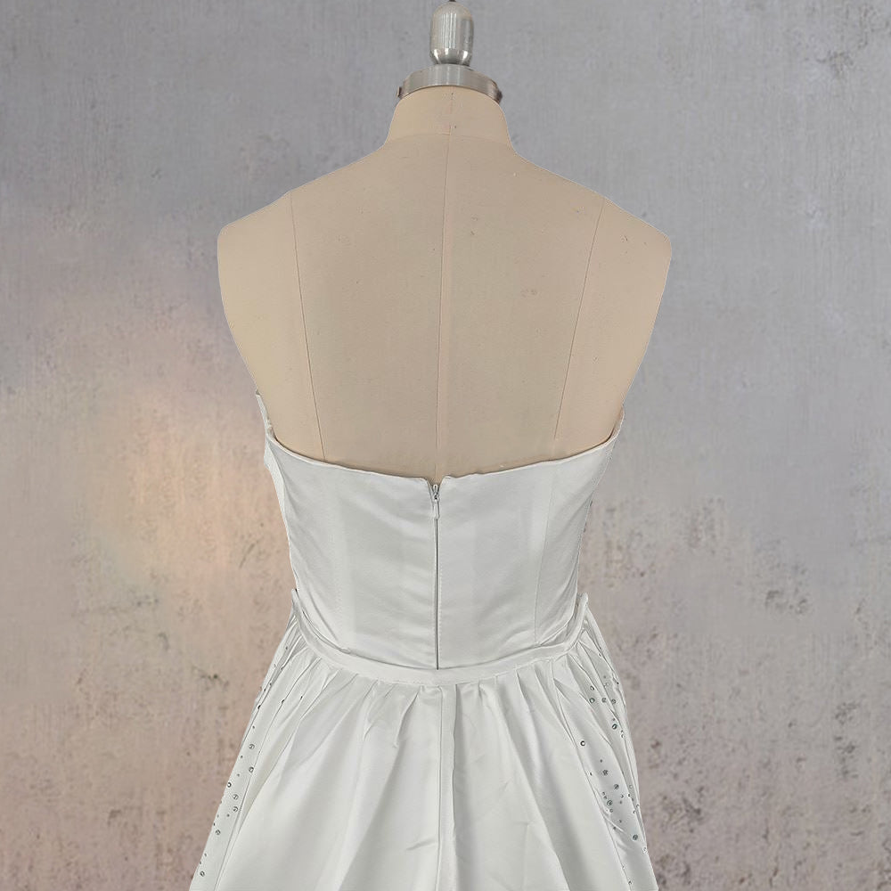 Unique Mermaid Satin Wedding Dress with Beadings